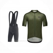 2022 Ropa Ciclismo Gore Verde Mangas Corta y Culotte Corto