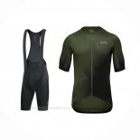 2022 Ropa Ciclismo Gore Verde Negro Mangas Corta y Culotte Corto
