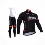 2015 Ropa Ciclismo Bora Negro Mangas Largas y Culotte Lunga