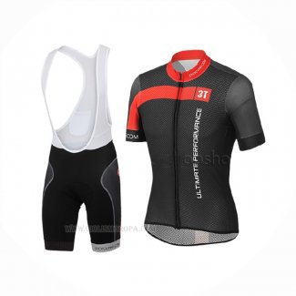 2015 Ropa Ciclismo Castelli 3t Negro Rojo Mangas Corta y Culotte Corto