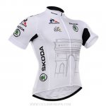 2015 Ropa Ciclismo Tour De France Blanco Mangas Corta y Culotte Corto