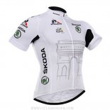 2015 Ropa Ciclismo Tour De France Blanco Mangas Corta y Culotte Corto