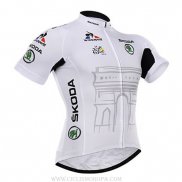 2015 Ropa Ciclismo Tour De France Blanco Mangas Corta y Culotte Corto