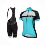 2016 Ropa Ciclismo Mujer ALE Azur Negro Mangas Corta y Culotte Corto