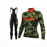2017 Ropa Ciclismo ALE Camo Naranja Negro Mangas Largas y Culotte Lunga