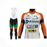 2017 Ropa Ciclismo Bardiani Csf Ml Blanco Verde Mangas Largas y Culotte Lunga