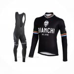 2017 Ropa Ciclismo Bianchi Milano Ml Negro Mangas Largas y Culotte Lunga