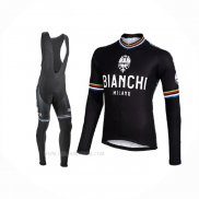 2017 Ropa Ciclismo Bianchi Milano Ml Negro Mangas Largas y Culotte Lunga