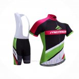 2017 Ropa Ciclismo Merida Rojo Verde Mangas Corta y Culotte Corto