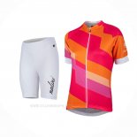 2017 Ropa Ciclismo Mujer Nalini Stripe Rojo Naranja Mangas Corta y Culotte Corto