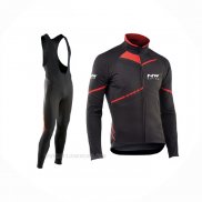 2017 Ropa Ciclismo Northwave Ml Negro Rojo Mangas Largas y Culotte Lunga