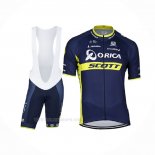 2017 Ropa Ciclismo Orica Scott Azul Mangas Corta y Culotte Corto