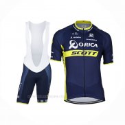 2017 Ropa Ciclismo Orica Scott Azul Mangas Corta y Culotte Corto