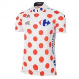2017 Ropa Ciclismo Tour De France Blanco Rojo Mangas Corta y Culotte Corto