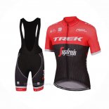 2017 Ropa Ciclismo Trek Segafredo Negro Rojo Mangas Corta y Culotte Corto