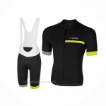 2018 Ropa Ciclismo RH+ Negro Gris Amarillo Mangas Corta y Culotte Corto