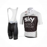 2018 Ropa Ciclismo Sky Blanco Negro Mangas Corta y Culotte Corto(1)