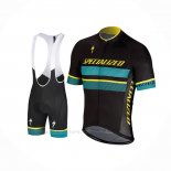 2018 Ropa Ciclismo Specialized Negro Azul Amarillo Mangas Corta y Culotte Corto