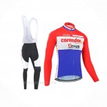 2019 Ropa Ciclismo Corendon Circus Rojo Blanco Azul Mangas Largas y Culotte Lunga