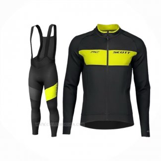 2019 Ropa Ciclismo Scott Rc Ff Amarillo Negro Mangas Largas Y Culotte Lunga