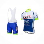 2019 Ropa Ciclismo Wanty Gobert Blanco Azul Mangas Corta y Culotte Corto