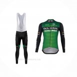 2020 Ropa Ciclismo Caja Rural Verde Negro Mangas Largas y Culotte Lunga