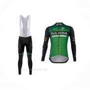 2020 Ropa Ciclismo Caja Rural Verde Negro Mangas Largas y Culotte Lunga