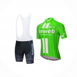 2020 Ropa Ciclismo Sunweb Verde Blanco Mangas Corta y Culotte Corto