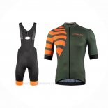 2021 Ropa Ciclismo Nalini Verde Naranja Mangas Corta Y Culotte Corto