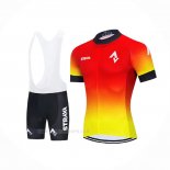 2021 Ropa Ciclismo Shimano Rojo Amarillo Mangas Corta y Culotte Corto