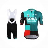 2022 Ropa Ciclismo Bora-Hansgrone Verde Mangas Corta y Culotte Corto