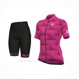 2022 Ropa Ciclismo Mujer ALE Fucsia Mangas Corta y Culotte Corto