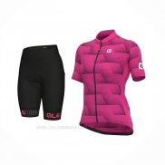 2022 Ropa Ciclismo Mujer ALE Fucsia Mangas Corta y Culotte Corto