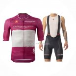 2023 Ropa Ciclismo Giro d'Italia Violeta Blanco Mangas Cortas y Culotte Corto