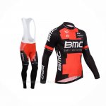 2014 Ropa Ciclismo BMC Negro Rojo Mangas Largas y Culotte Lunga