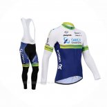 2014 Ropa Ciclismo Orica GreenEDGE Blanco Azul Mangas Largas y Culotte Lunga
