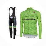 2016 Ropa Ciclismo Cannondale Negro Verde Mangas Largas y Culotte Lunga