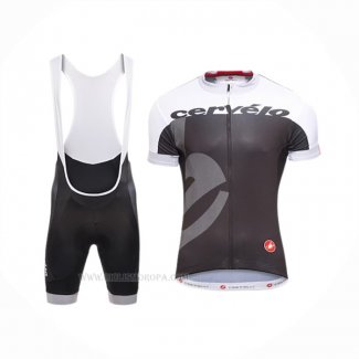 2016 Ropa Ciclismo Castelli Cervelo Blanco Gris Mangas Corta y Culotte Corto