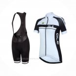 2016 Ropa Ciclismo Mujer ALE Negro Blanco Mangas Corta y Culotte Corto