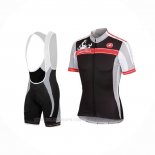 2016 Ropa Ciclismo Mujer Castelli Negro Rojo Mangas Corta y Culotte Corto