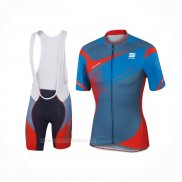 2016 Ropa Ciclismo Sportful Rojo Azul Mangas Corta y Culotte Corto