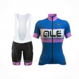 2017 Ropa Ciclismo Mujer ALE Azul Mangas Corta y Culotte Corto