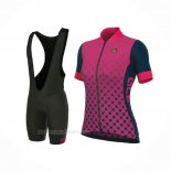 2017 Ropa Ciclismo Mujer ALE Negro Rosa Mangas Corta y Culotte Corto