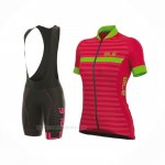 2017 Ropa Ciclismo Mujer ALE Rojo Verde Mangas Corta y Culotte Corto