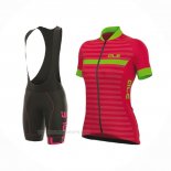 2017 Ropa Ciclismo Mujer ALE Rojo Verde Mangas Corta y Culotte Corto