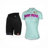 2017 Ropa Ciclismo Mujer Castelli Azul Claro Mangas Corta y Culotte Corto