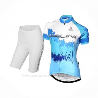 2017 Ropa Ciclismo Mujer Nalini Sfiziosa Azur Mangas Corta y Culotte Corto