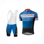 2018 Ropa Ciclismo Loffler Negro Azul Mangas Corta y Culotte Corto