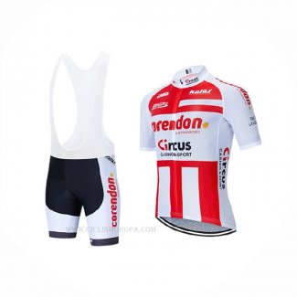 2019 Ropa Ciclismo Corendon Circus Rojo Blanco Mangas Corta y Culotte Corto