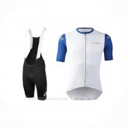 2019 Ropa Ciclismo Lecol Blanco Azul Mangas Corta y Culotte Corto